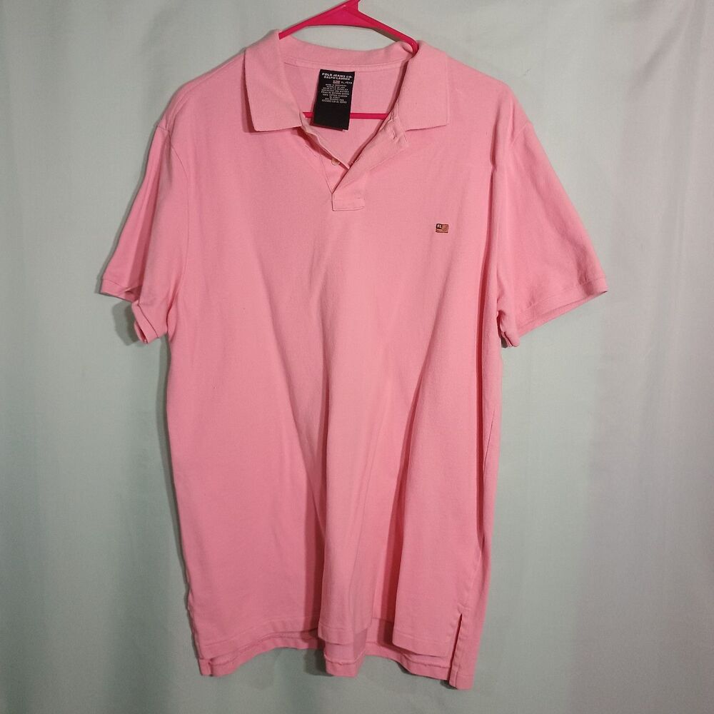Ralph Lauren Men’s Pink Polo Shirt – Short Sleeve Classic Casual Golf Shirt